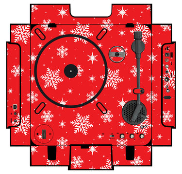 Numark PT 01 incl. Sides Skin X-MAS Red Snowflakes
